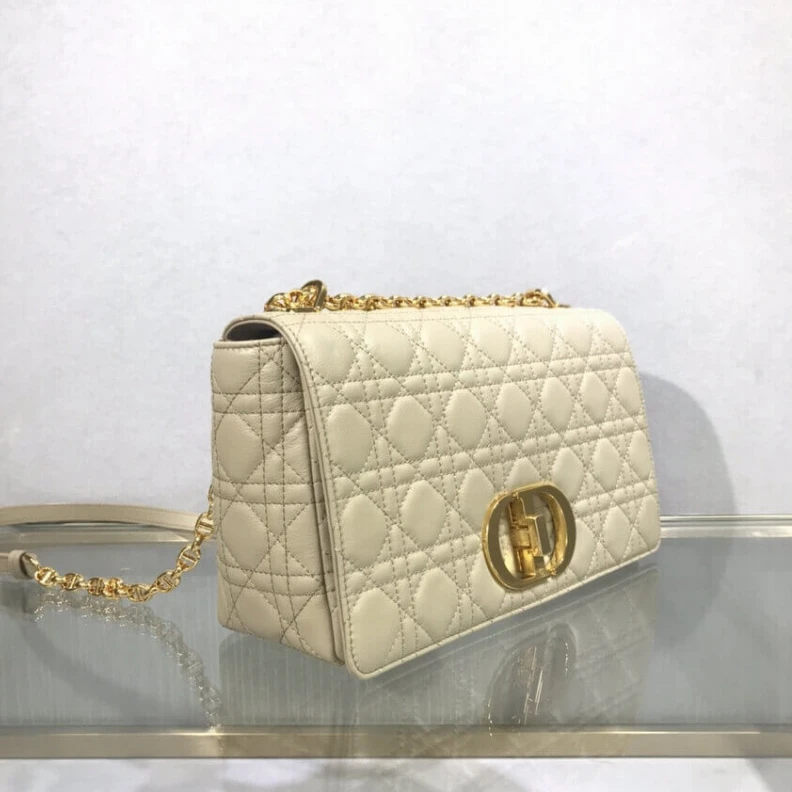 Replica valentino bags The new Di Dior Large Caro Bag Beige Supple Cannage Calfskin