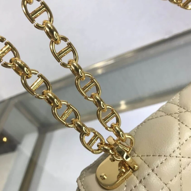 Replica valentino bags The new Di Dior Large Caro Bag Beige Supple Cannage Calfskin