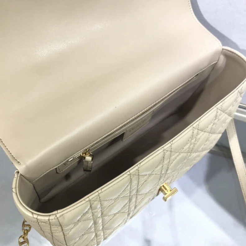 Replica valentino bags The new Di Dior Large Caro Bag Beige Supple Cannage Calfskin
