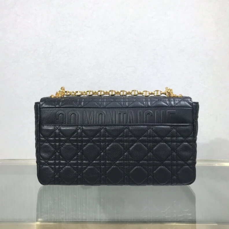 Replica bags 28 x 17 x Dior Large Caro Bag Black Supple Cannage Calfskin