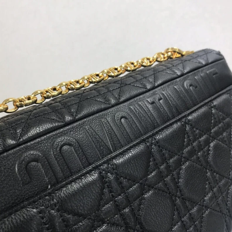 Replica bags 28 x 17 x Dior Large Caro Bag Black Supple Cannage Calfskin
