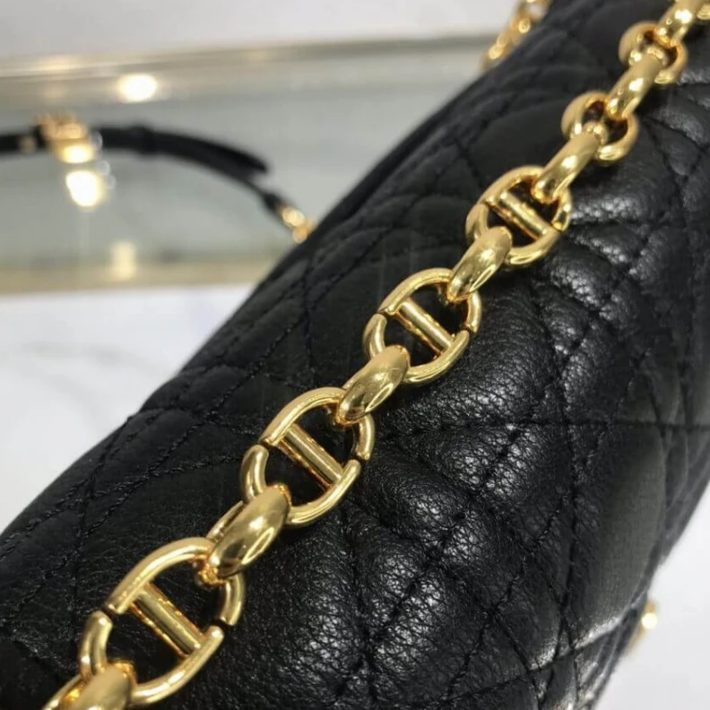 Replica bags 28 x 17 x Dior Large Caro Bag Black Supple Cannage Calfskin