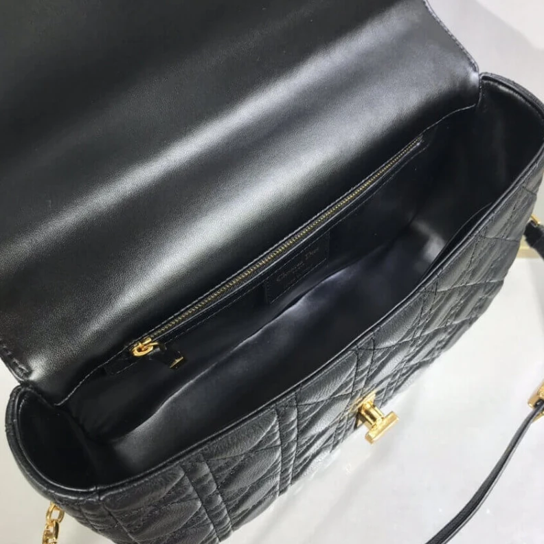 Replica bags 28 x 17 x Dior Large Caro Bag Black Supple Cannage Calfskin
