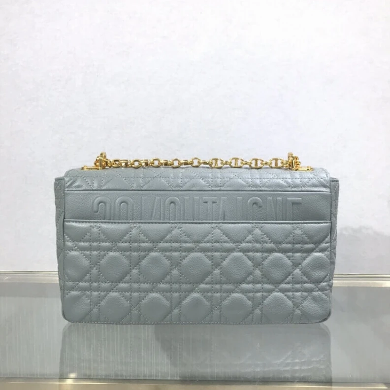 High quality replica bags Back pock Dior Large Caro Bag Grey Supple Cannage Calfskin