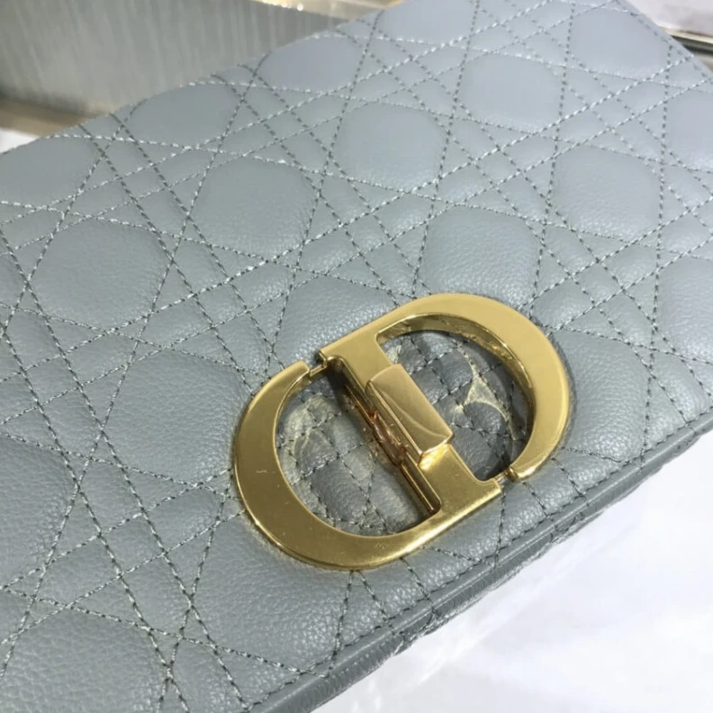 High quality replica bags Back pock Dior Large Caro Bag Grey Supple Cannage Calfskin