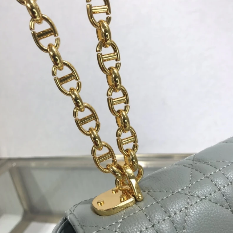 High quality replica bags Back pock Dior Large Caro Bag Grey Supple Cannage Calfskin