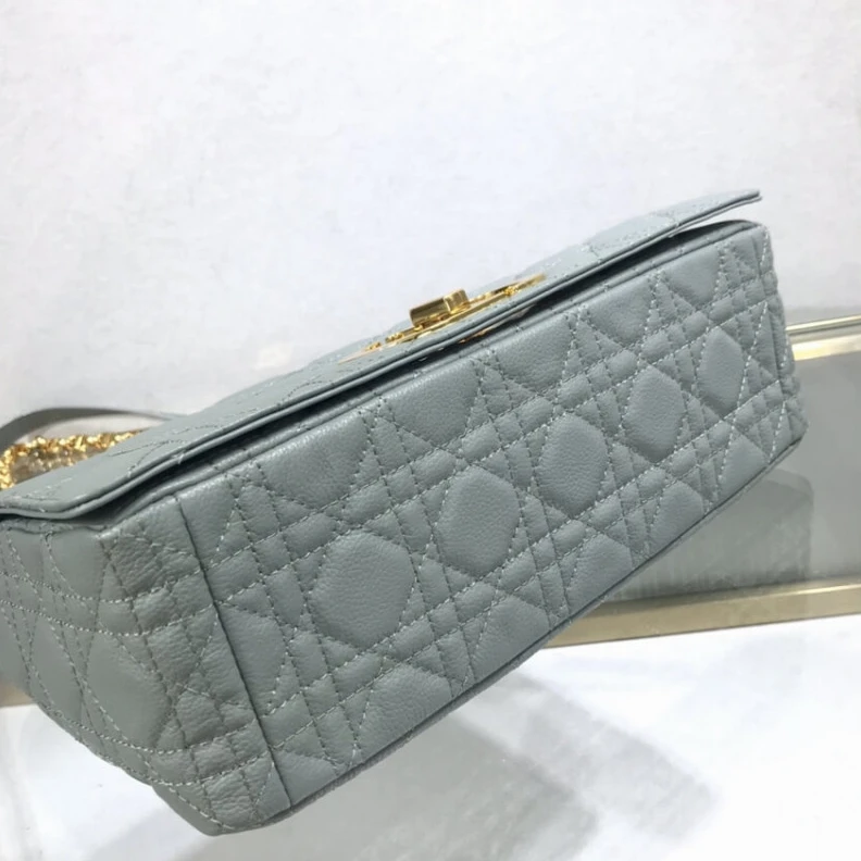 High quality replica bags Back pock Dior Large Caro Bag Grey Supple Cannage Calfskin