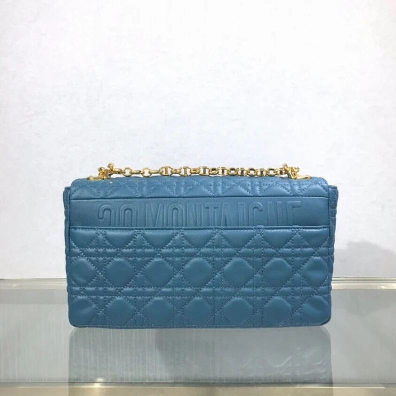 Replica ysl bags Interior Dior Large Caro Bag Ocean Blue Supple Cannage Calfskin