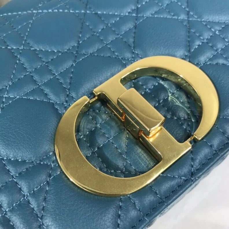 Replica ysl bags Interior Dior Large Caro Bag Ocean Blue Supple Cannage Calfskin