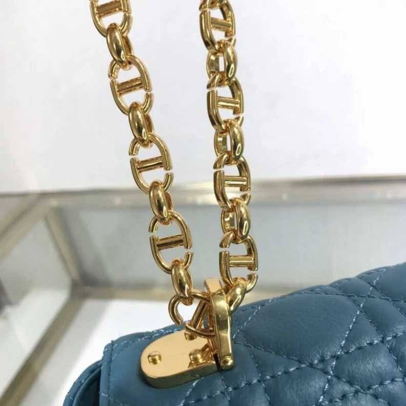 Replica ysl bags Interior Dior Large Caro Bag Ocean Blue Supple Cannage Calfskin