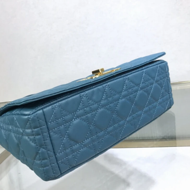 Replica ysl bags Interior Dior Large Caro Bag Ocean Blue Supple Cannage Calfskin