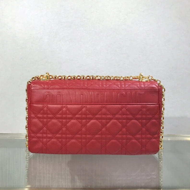 Shop shoulder bags Can be ca Dior Large Caro Bag Red Supple Cannage Calfskin