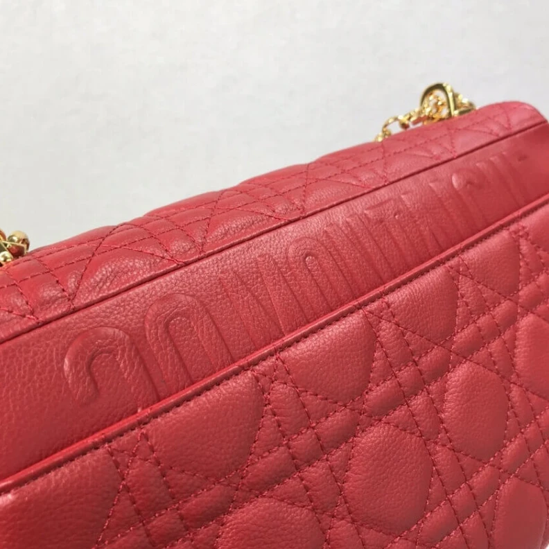 Shop shoulder bags Can be ca Dior Large Caro Bag Red Supple Cannage Calfskin