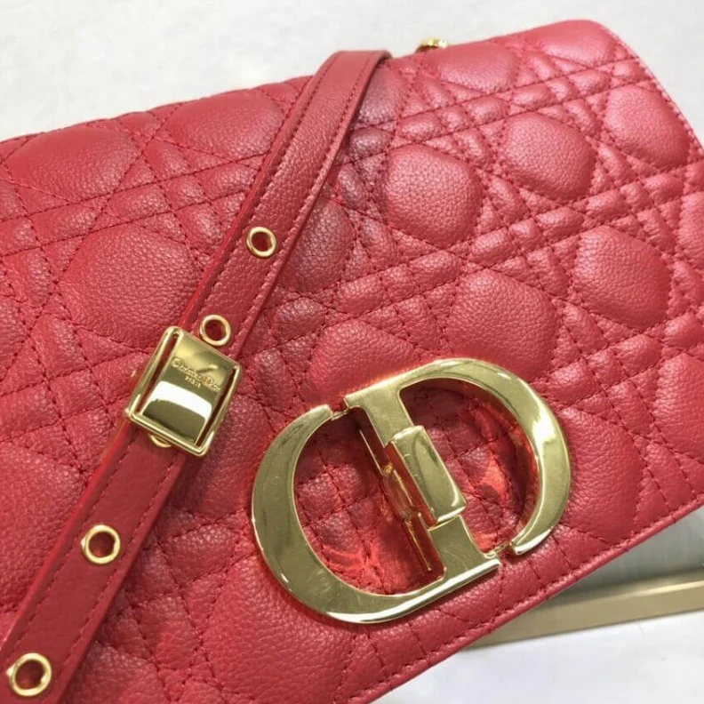 Shop shoulder bags Can be ca Dior Large Caro Bag Red Supple Cannage Calfskin