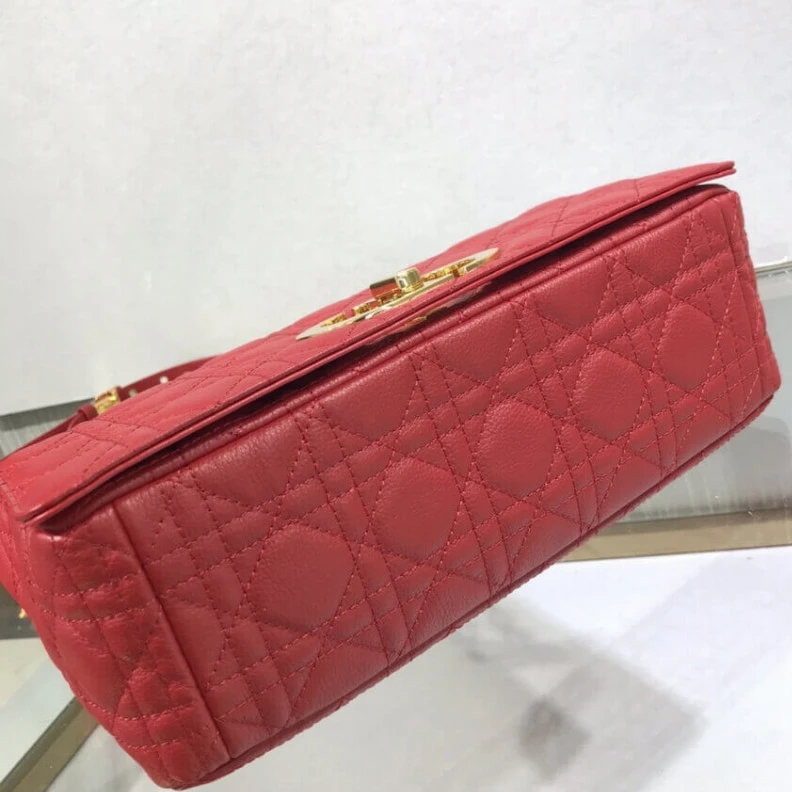 Shop shoulder bags Can be ca Dior Large Caro Bag Red Supple Cannage Calfskin
