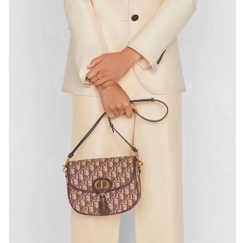 High quality replica bags Back pock Dior Medium Bobby Bag Brown Oblique Jacquard