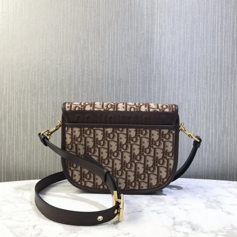 High quality replica bags Back pock Dior Medium Bobby Bag Brown Oblique Jacquard
