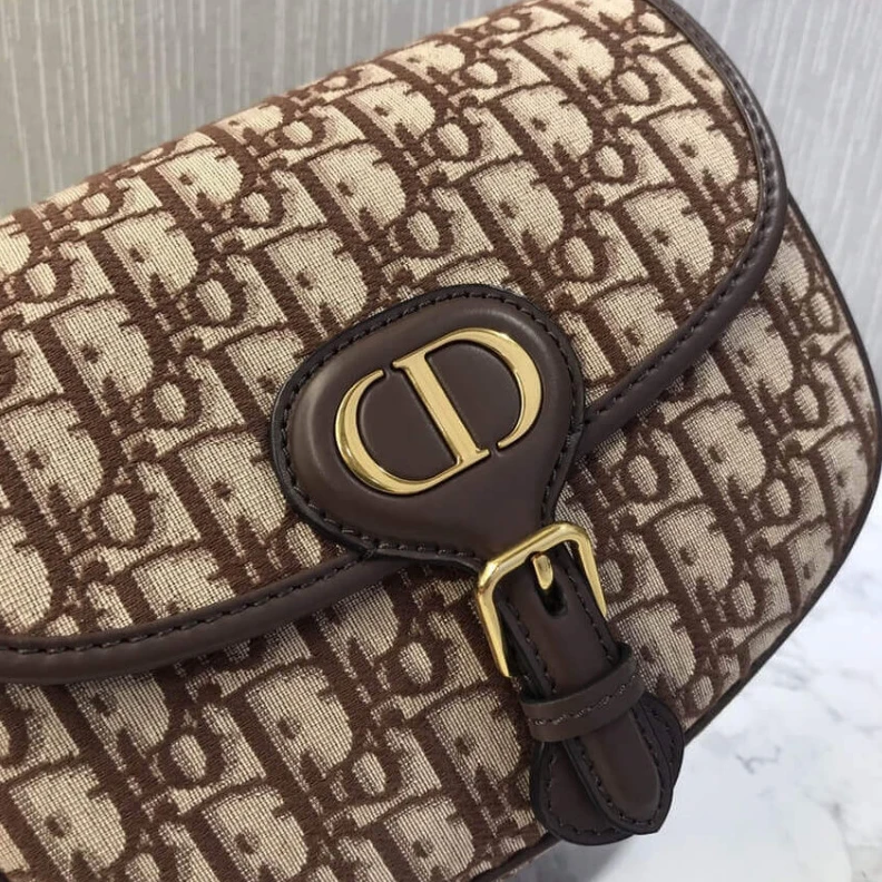 High quality replica bags Back pock Dior Medium Bobby Bag Brown Oblique Jacquard