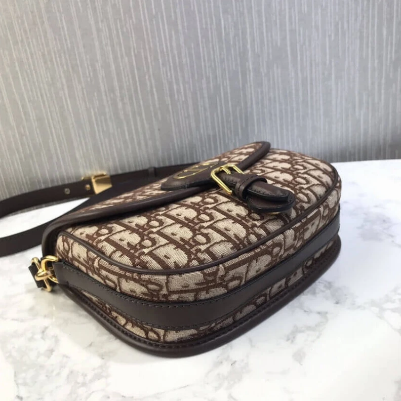 High quality replica bags Back pock Dior Medium Bobby Bag Brown Oblique Jacquard