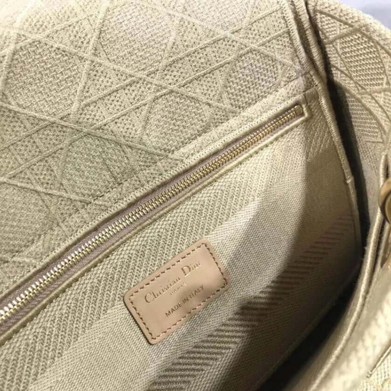 Replica valentino bags Interior Dior Medium Lady D-Lite Bag Beige Cannage Embroidered
