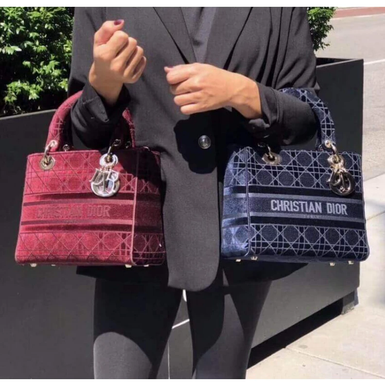 Replica bags lv Can be ca Dior Medium Lady D-Lite Bag Burgundy Cannage Embroidered Velvet