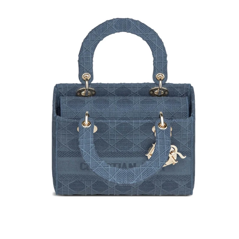 Lv belts replica May be ca Dior Medium Lady D-Lite Bag Dark Denim Blue Cannage Embroidered