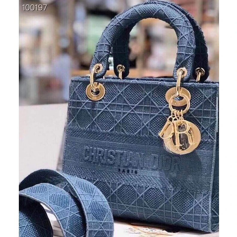 Lv belts replica May be ca Dior Medium Lady D-Lite Bag Dark Denim Blue Cannage Embroidered