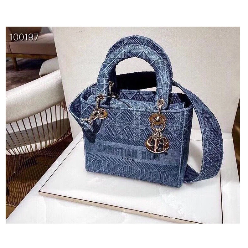 Lv belts replica May be ca Dior Medium Lady D-Lite Bag Dark Denim Blue Cannage Embroidered