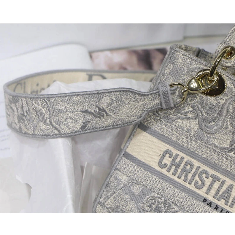 Louis vuitton locations 24 x 20 x Dior Medium Lady D-Lite Bag Gray Toile de Jouy Reverse Embroidery
