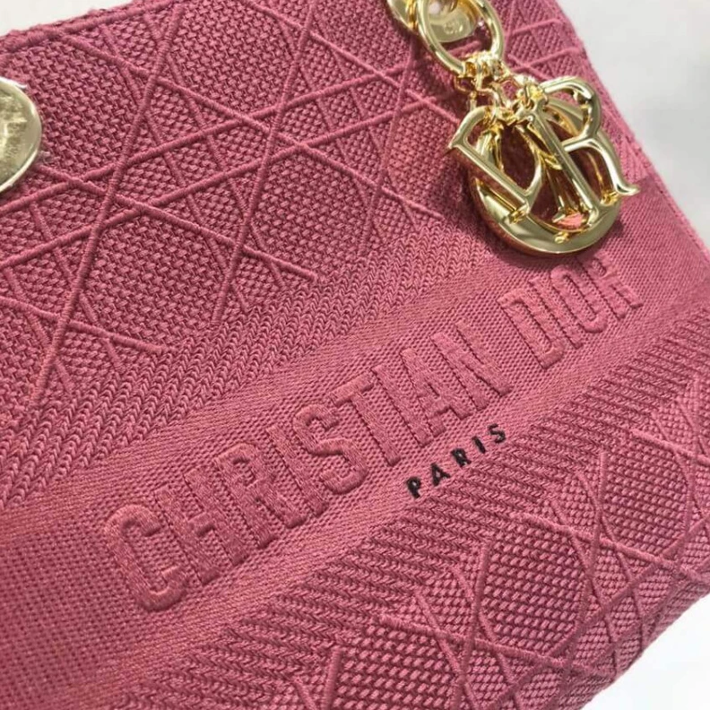 Replica valentino bags The Lady D Dior Medium Lady D-Lite Bag Mallow Rose Cannage Embroidered