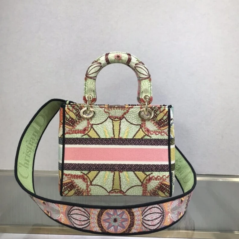 High quality replica bags Interior Dior Medium Lady D-Lite Bag Multicolor Lights Embroidery