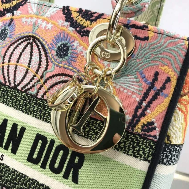 High quality replica bags Interior Dior Medium Lady D-Lite Bag Multicolor Lights Embroidery