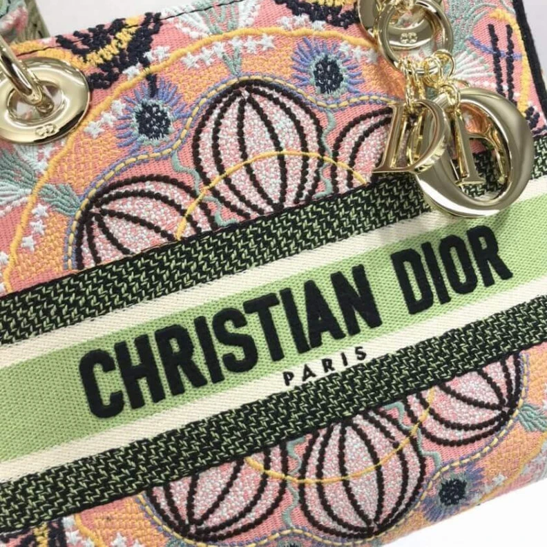 High quality replica bags Interior Dior Medium Lady D-Lite Bag Multicolor Lights Embroidery