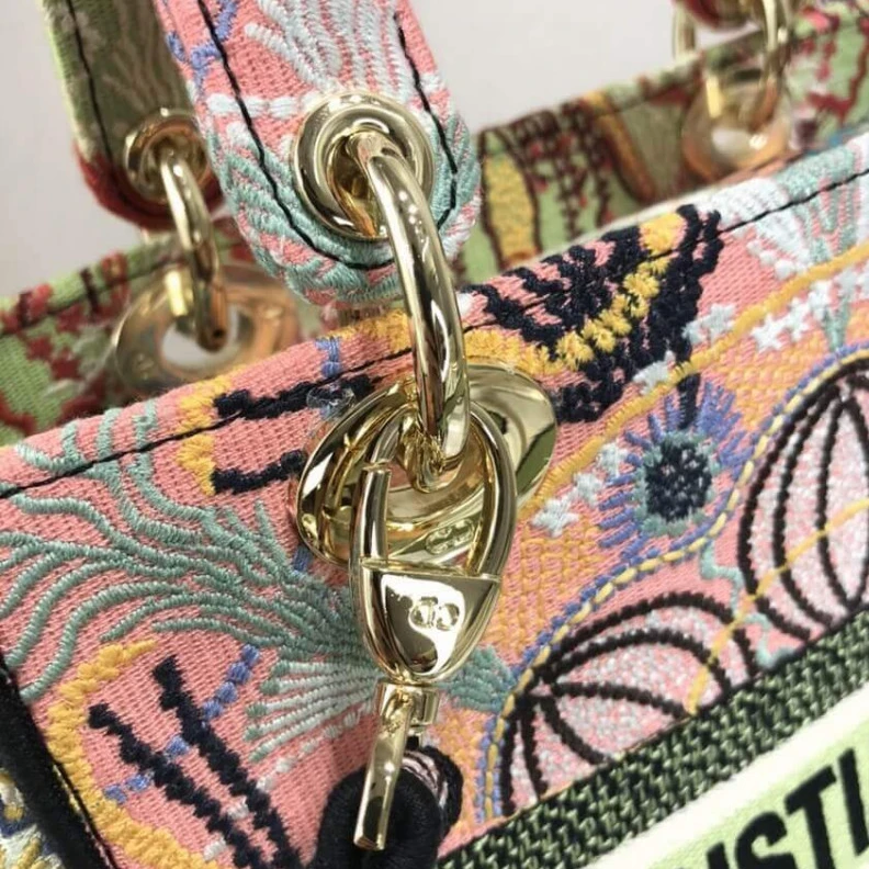 High quality replica bags Interior Dior Medium Lady D-Lite Bag Multicolor Lights Embroidery