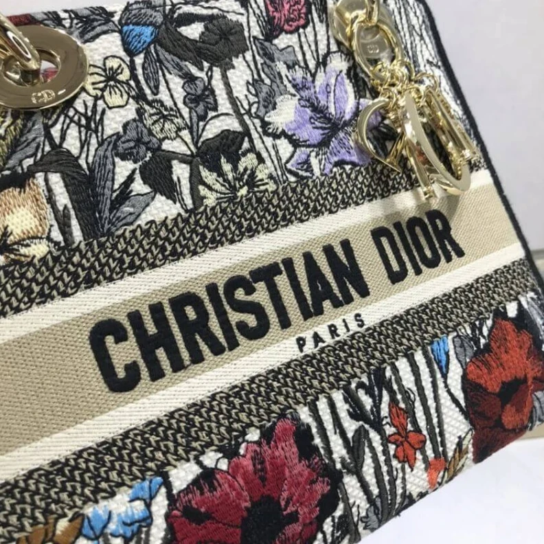 Replica valentino bags Can be ca Dior Medium Lady D-Lite Bag Multicolor Mille Fleurs Embroidery