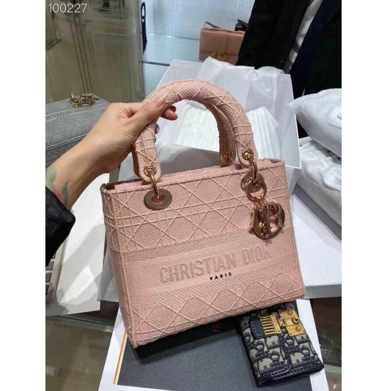 Replica bags lv Large, re Dior Medium Lady D-Lite Bag Pink Cannage Embroidered
