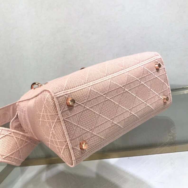 Replica bags lv Large, re Dior Medium Lady D-Lite Bag Pink Cannage Embroidered