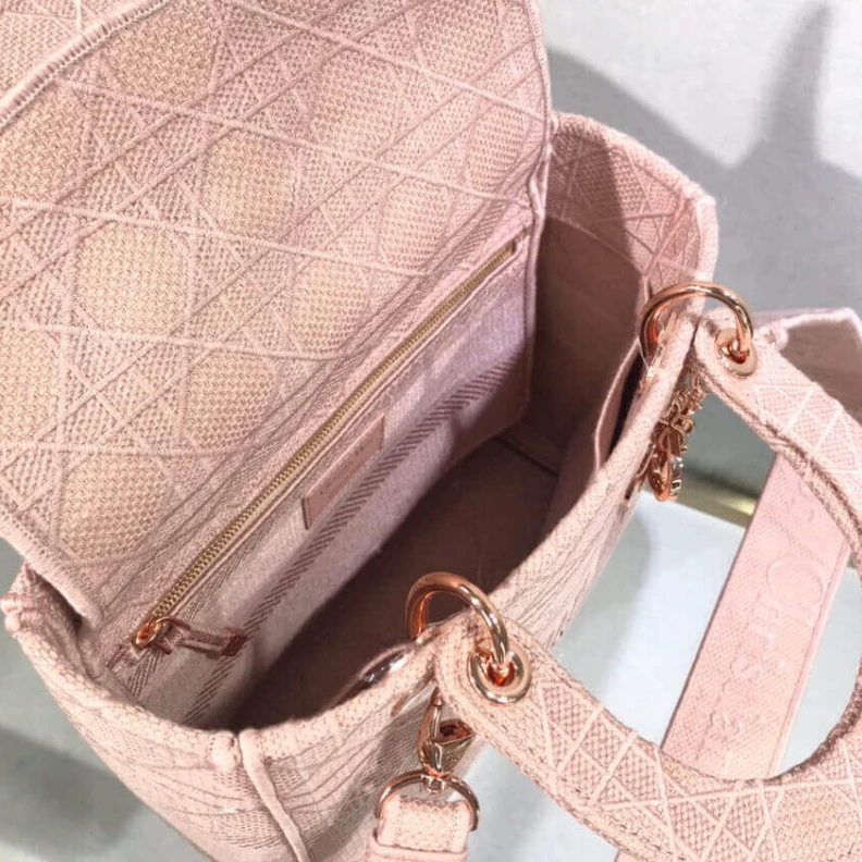 Replica bags lv Large, re Dior Medium Lady D-Lite Bag Pink Cannage Embroidered