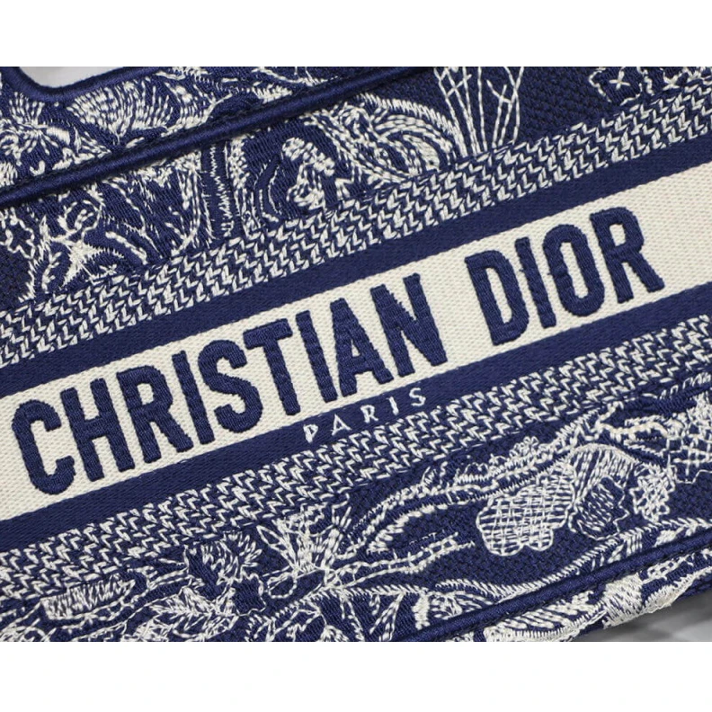 High quality replica bags The Dior B Dior Mini Book Tote Blue Toile de Jouy Reverse Embroidery