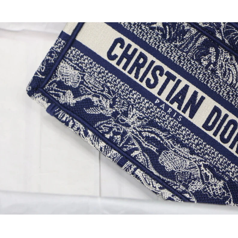 High quality replica bags The Dior B Dior Mini Book Tote Blue Toile de Jouy Reverse Embroidery