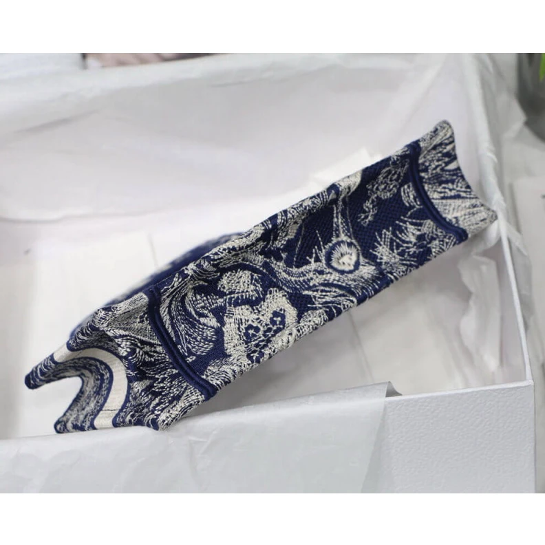 High quality replica bags The Dior B Dior Mini Book Tote Blue Toile de Jouy Reverse Embroidery
