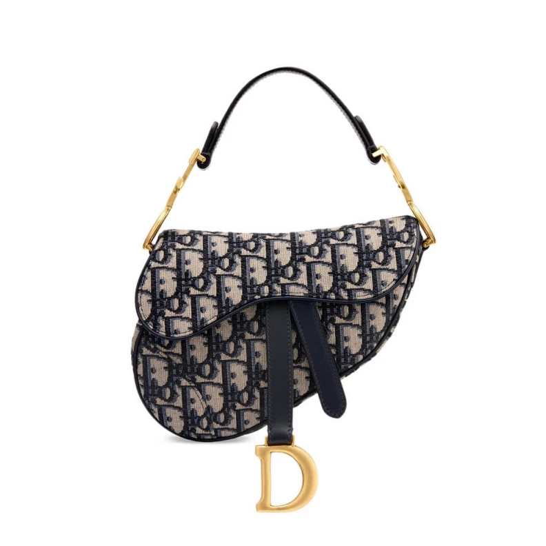 21 x 18 x Dior Mini Saddle Bag Blue Oblique Jacquard