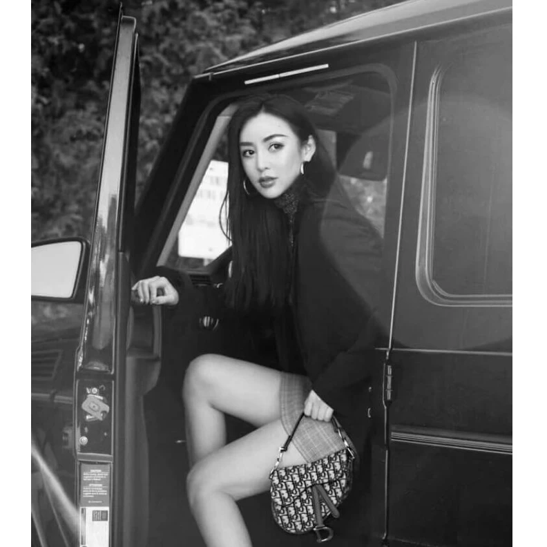 High quality replica bags 21 x 18 x Dior Mini Saddle Bag Blue Oblique Jacquard