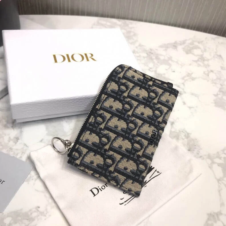Dior Oblique Coin Pouch Blue