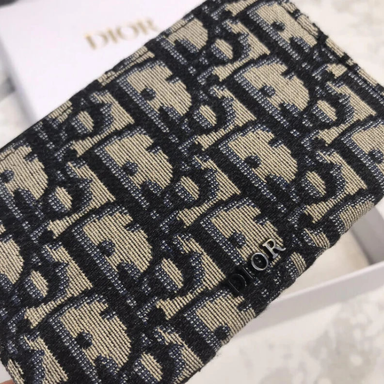 Replica bags lv Dior Oblique Coin Pouch Blue
