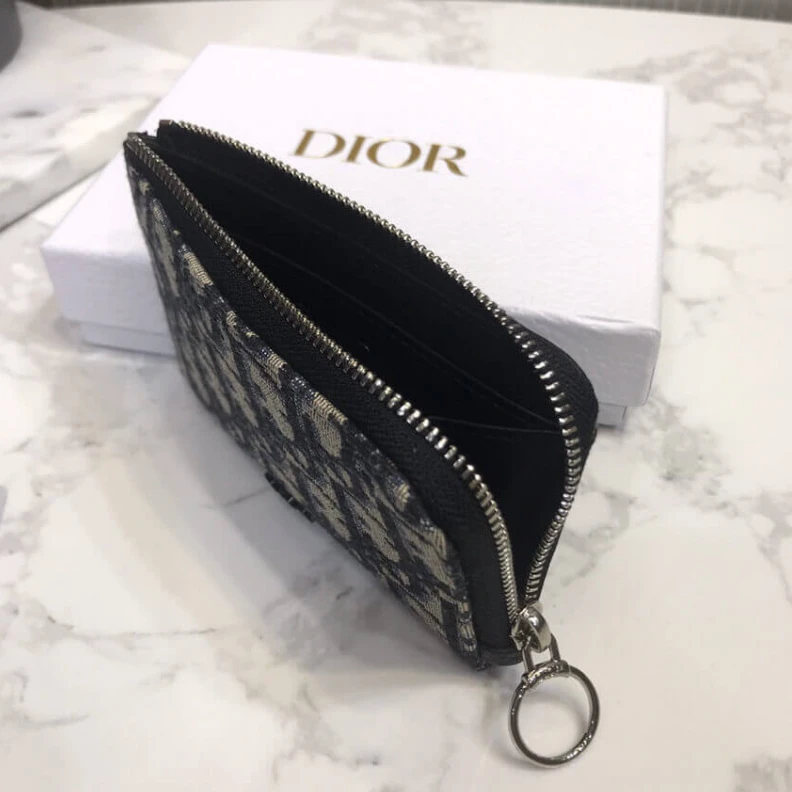 Replica bags lv Dior Oblique Coin Pouch Blue