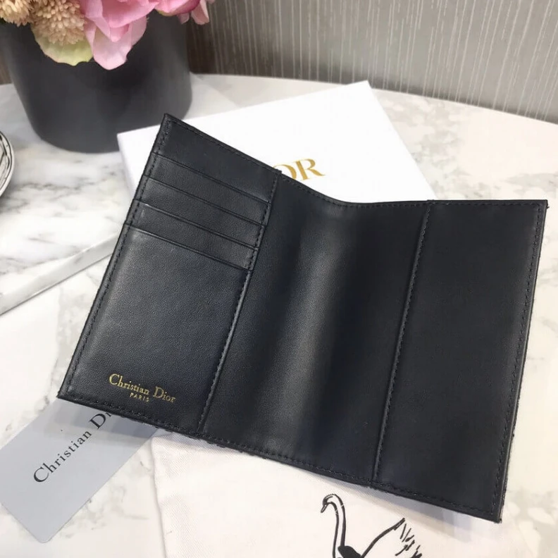 High quality replica bags This styli Dior Oblique Passport Holder Blue