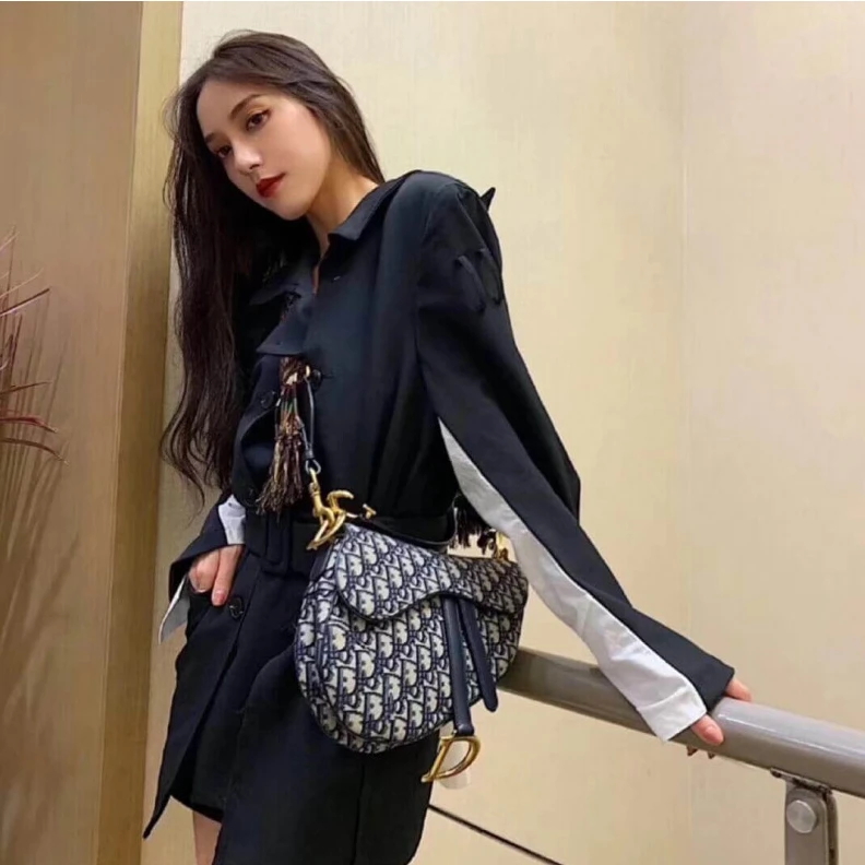Replica ysl bags The iconic Dior Saddle Bag Blue Oblique Jacquard