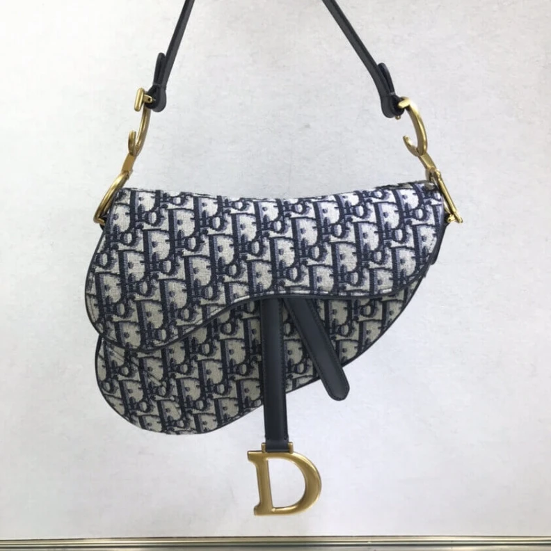 Replica ysl bags The iconic Dior Saddle Bag Blue Oblique Jacquard