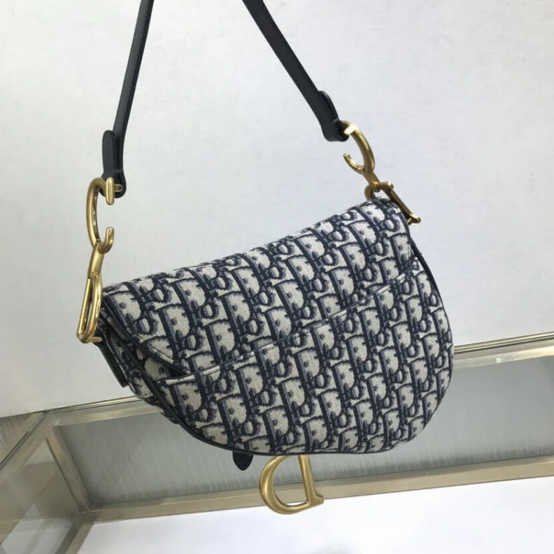 Replica ysl bags The iconic Dior Saddle Bag Blue Oblique Jacquard